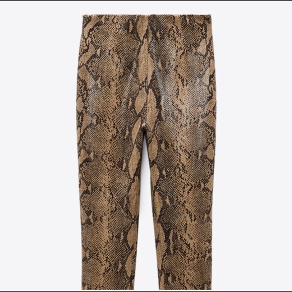 ZARA - ANIMAL PRINT COATED LEGGINGS - Picture 3 of 8